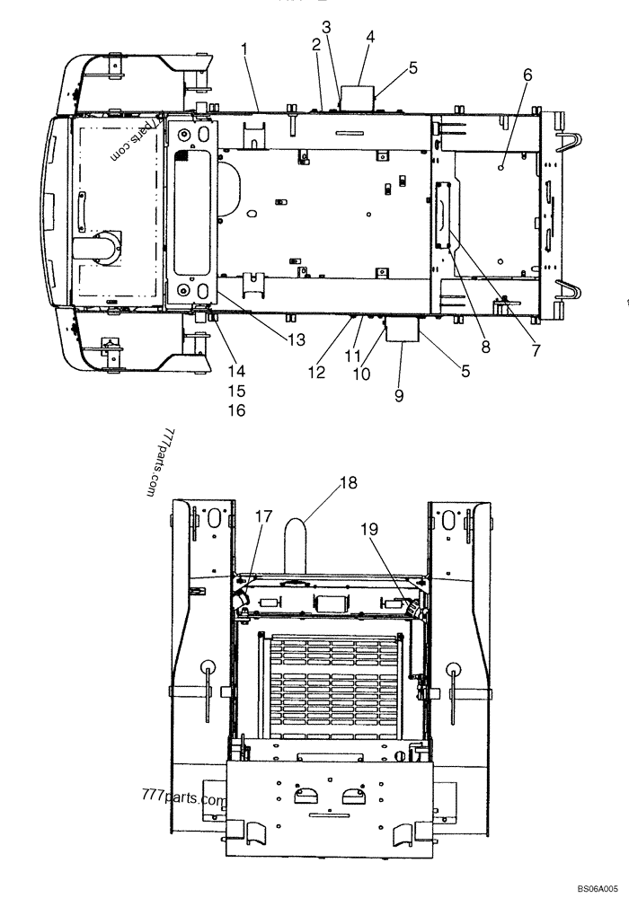 Part diagram CHASSIS (420CT) - COMPACT TRACK LOADERS Case 420CT (COMPACT TRACK LOADER - BSN N7M455401 (2/06-12/07)) | 777parts.com