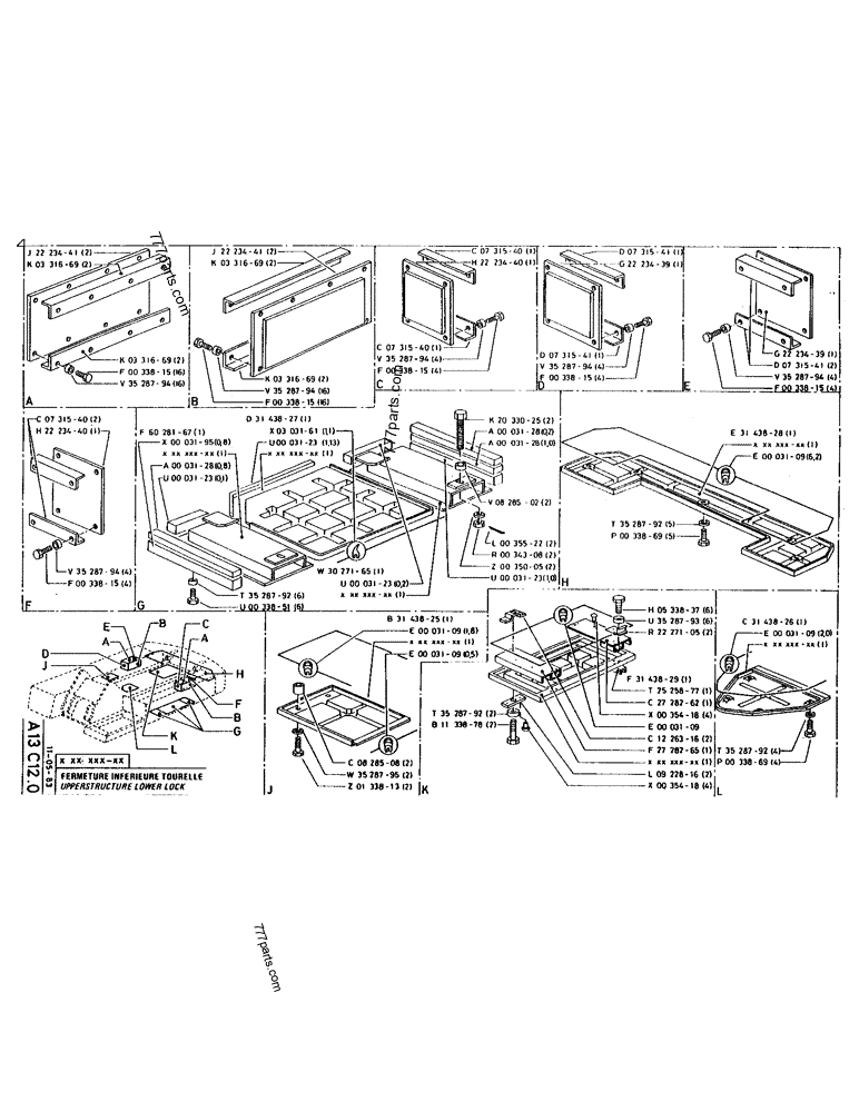 Part diagram UPPERSTRUCTURE LOWER LOCK - CRAWLER EXCAVATORS Case 220 (POCLAIN CRAWLER EXCAVATOR (1/88-12/92)) | 777parts.com