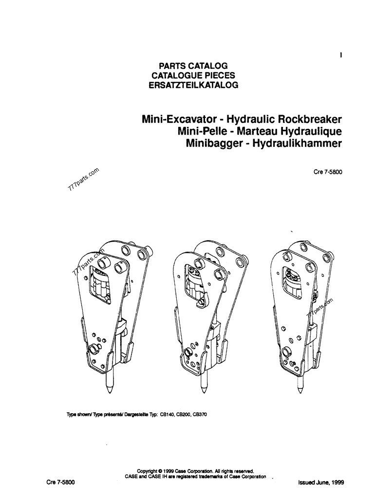 Part diagram PARTS CATALOG - CE ATTACHMENTS Case CB370 (BRETEC HYDRAULIC ROCKBREAKER (1/05-)) | 777parts.com