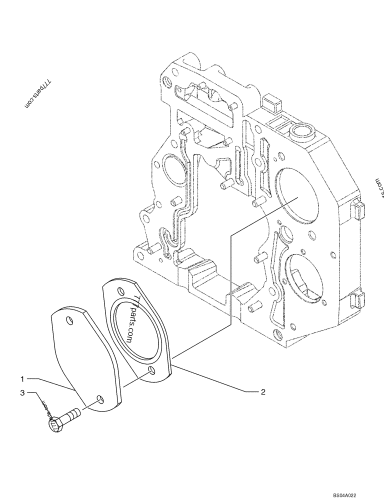 Part diagram GEAR COVER - PLATE - COMPACT TRACK LOADERS Case 440CT (COMPACT TRACK LOADER - SERIES 3, ASN N7M483467 (1/08-3/11)) | 777parts.com