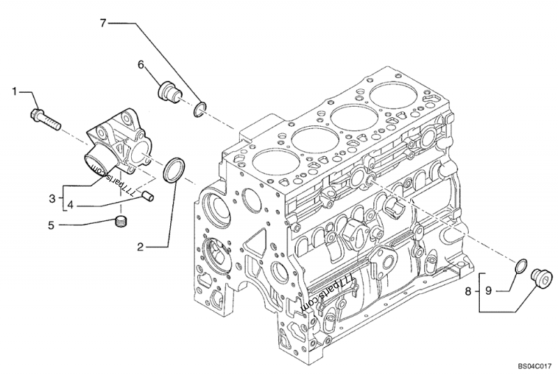 Part diagram COOLING SYSTEM - ENGINE - COMPACT TRACK LOADERS Case 440CT (COMPACT TRACK LOADER - SERIES 3, ASN N7M483467 (1/08-3/11)) | 777parts.com
