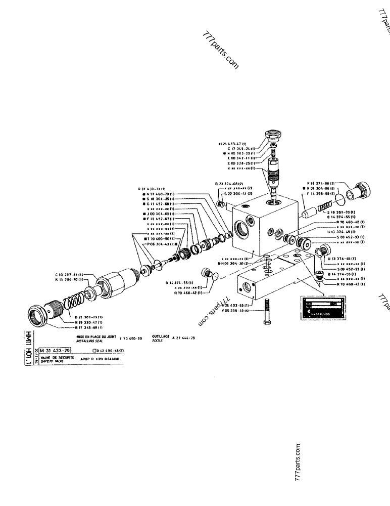 Part diagram SAFETY VALVE ARQP R H20 D64 MOD - CRAWLER EXCAVATORS Case 170 (POCLAIN CRAWLER EXCAVATOR (S/N 12341 TO 12492) (5/85-12/92)) | 777parts.com
