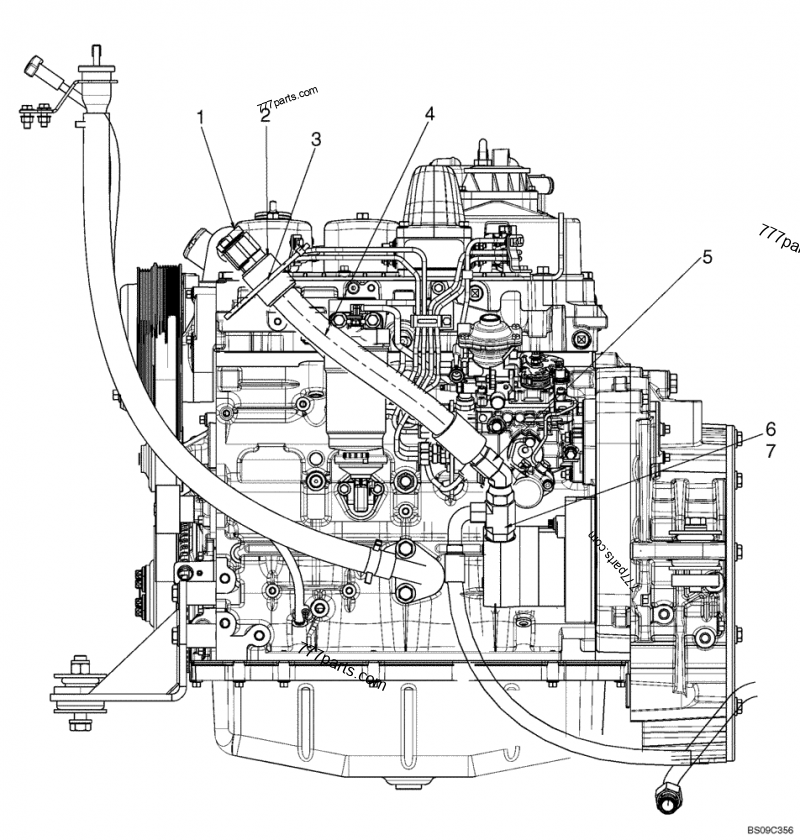 Part diagram HYDROSTATICS - RESONATOR (EUROPE) - COMPACT TRACK LOADERS Case 440CT (COMPACT TRACK LOADER - SERIES 3, ASN N7M483467 (1/08-3/11)) | 777parts.com