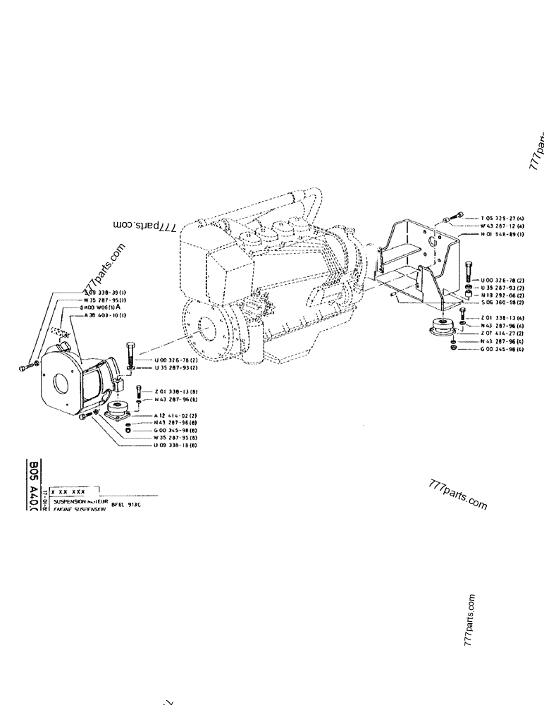Part diagram FNGINE SUSPENSION BF6L 913C - CRAWLER EXCAVATORS Case 170 (POCLAIN CRAWLER EXCAVATOR (S/N 12341 TO 12492) (5/85-12/92)) | 777parts.com
