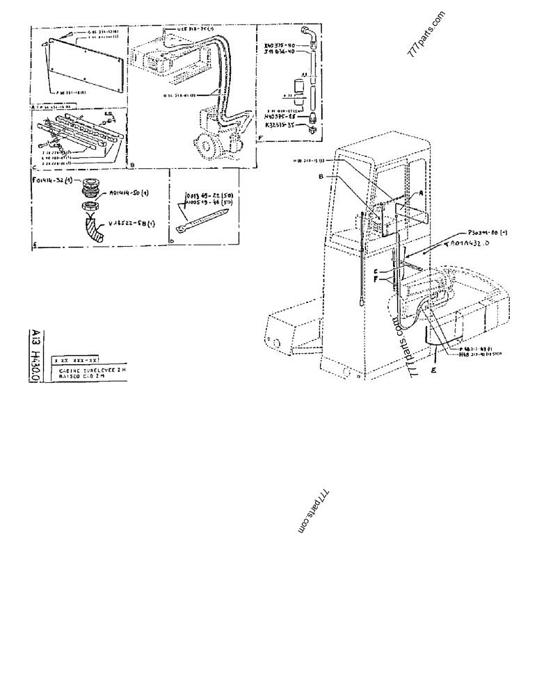 Part diagram RAISED CAB 2M - CRAWLER EXCAVATORS Case 170B (POCLAIN EXCAVATOR - RAISED CAB AND CAB GUARD (1/85-12/89)) | 777parts.com