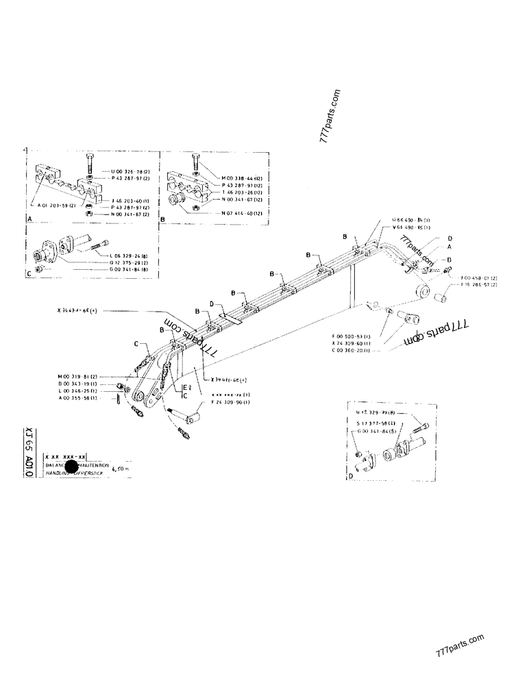 Part diagram HANDLING DIPPERSTICK 6,50M - CRAWLER EXCAVATORS Case 170B (CASE/POCLAIN EXCAVATOR - REHANDLING ATTACHMENT (1/85-12/89)) | 777parts.com