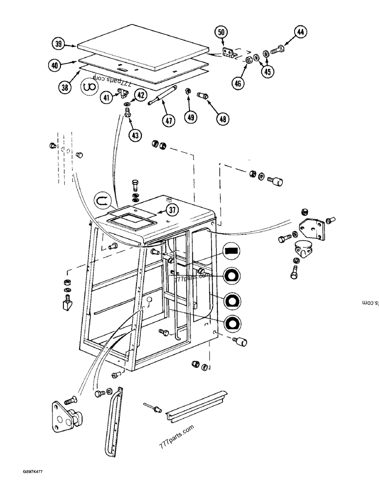 Part diagram CAB, CAB FRAME AND RELATED PARTS, P.I.N. 02301 AND AFTER - CRAWLER EXCAVATORS Case 170C (CASE CRAWLER EXCAVATOR (1/90-12/91)) | 777parts.com