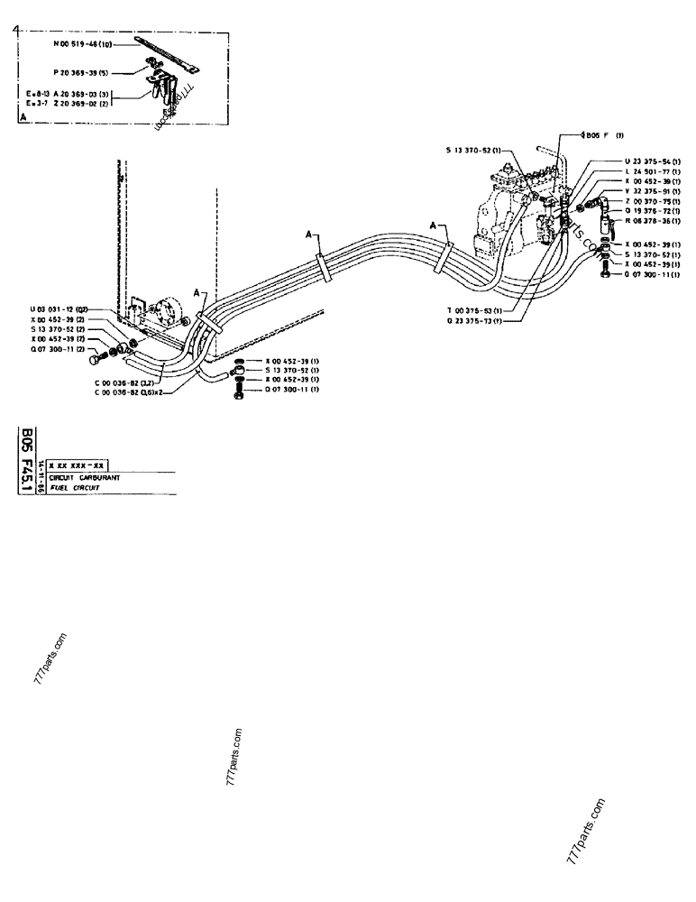 Схема запчастей FUEL CIRCUIT - Гусеничные экскаваторы Case 170B (CASE CRAWLER EXCAVATOR (S/N 1501-) (S/N 12501-) (EUROPE) (2/87-12/89)) | 777parts.com