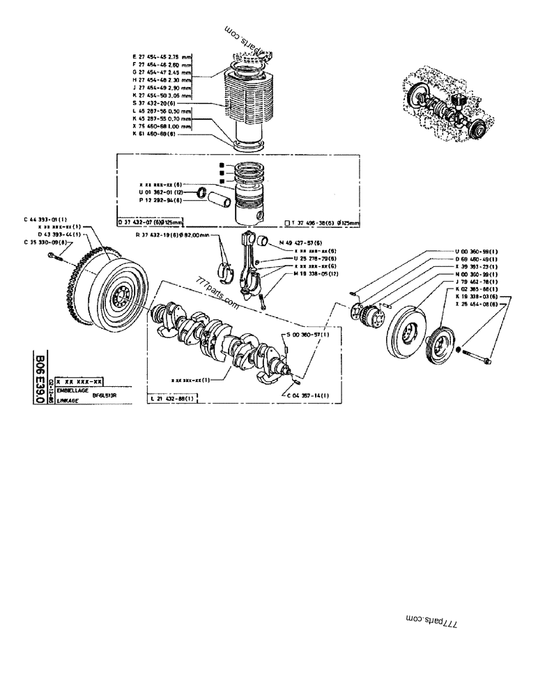 Part diagram LINKAGE BF6L513R - CRAWLER EXCAVATORS Case 170B (CASE CRAWLER EXCAVATOR (S/N 1501-) (S/N 12501-) (EUROPE) (2/87-12/89)) | 777parts.com