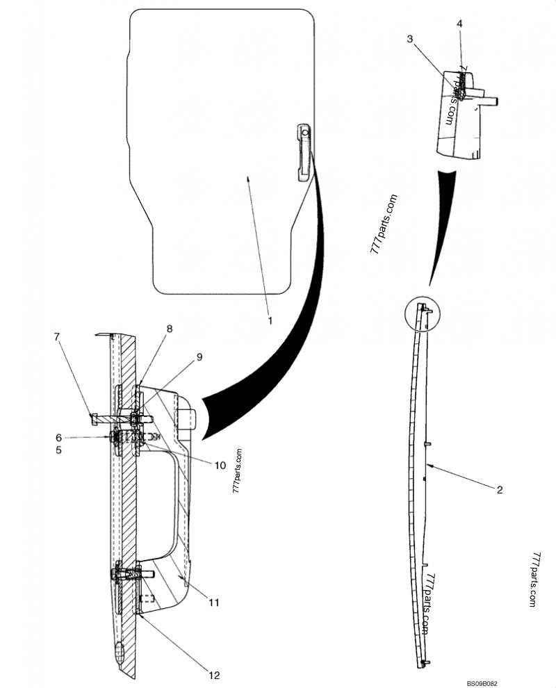 Part diagram DEMOLITION DOOR SUB - COMPACT TRACK LOADERS Case 420CT (COMPACT TRACK LOADER - SERIES 3, ASN N7M455401 (1/08-3/11)) | 777parts.com