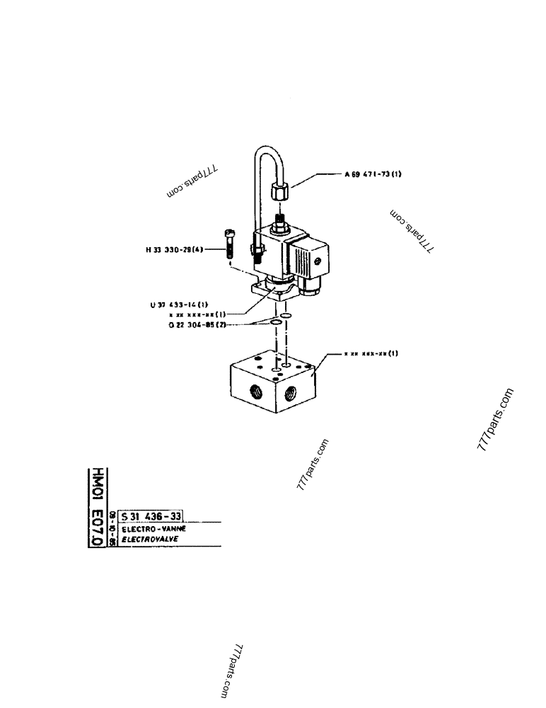 Part diagram ELECTROVALVE - CRAWLER EXCAVATORS Case 170 (POCLAIN CRAWLER EXCAVATOR (S/N 12341 TO 12492) (5/85-12/92)) | 777parts.com
