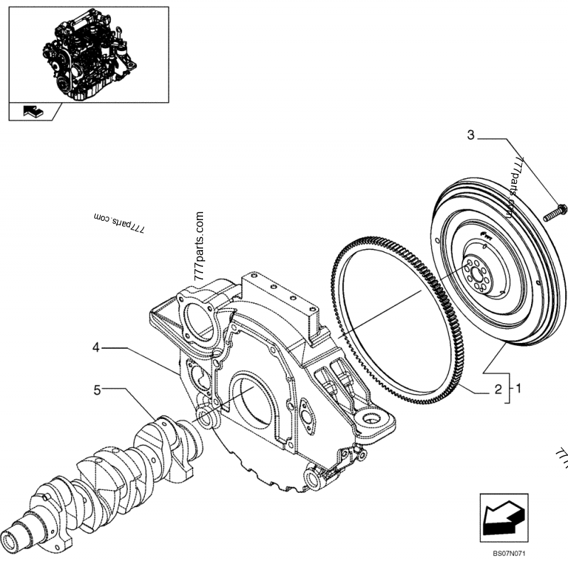 Part diagram ENGINE - FLYWHEEL (87546691) - COMPACT TRACK LOADERS Case 420CT (COMPACT TRACK LOADER - SERIES 3, ASN N7M455401 (1/08-3/11)) | 777parts.com