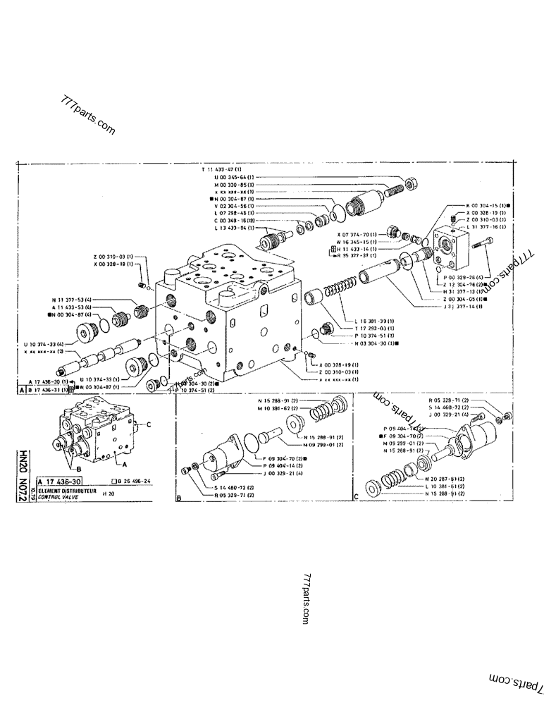 Part diagram CONTROL VALVE - CRAWLER EXCAVATORS Case 220 (POCLAIN CRAWLER EXCAVATOR (1/88-12/92)) | 777parts.com