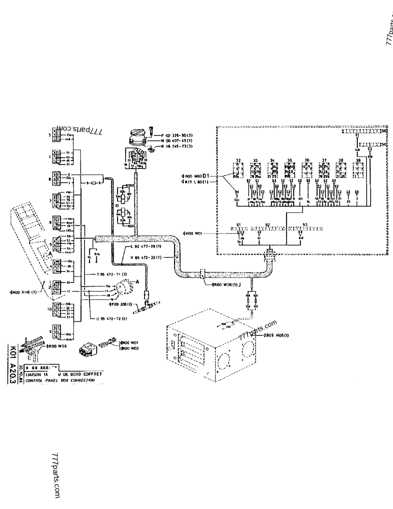 Part diagram CONTROL PANEL BOX CONNECTION - CRAWLER EXCAVATORS Case 170 (POCLAIN CRAWLER EXCAVATOR (S/N 12341 TO 12492) (5/85-12/92)) | 777parts.com