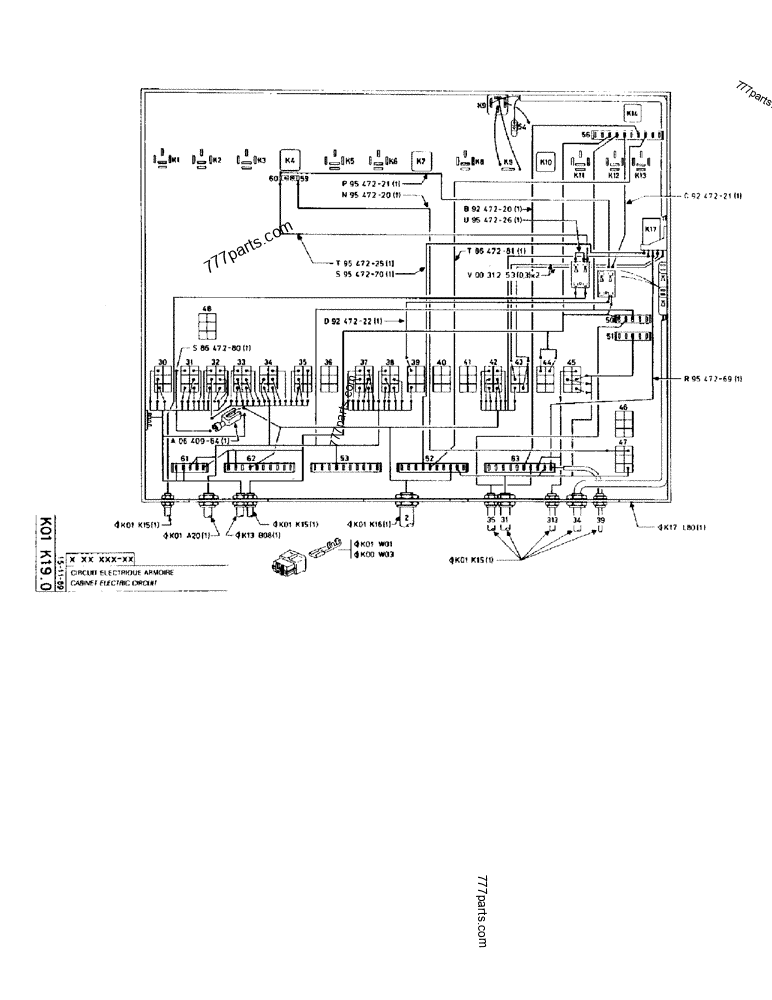 Part diagram CABINET ELECTRIC CIRCUIT - CRAWLER EXCAVATORS Case 170B (CASE CRAWLER EXCAVATOR (S/N 1501-) (S/N 12501-) (EUROPE) (2/87-12/89)) | 777parts.com