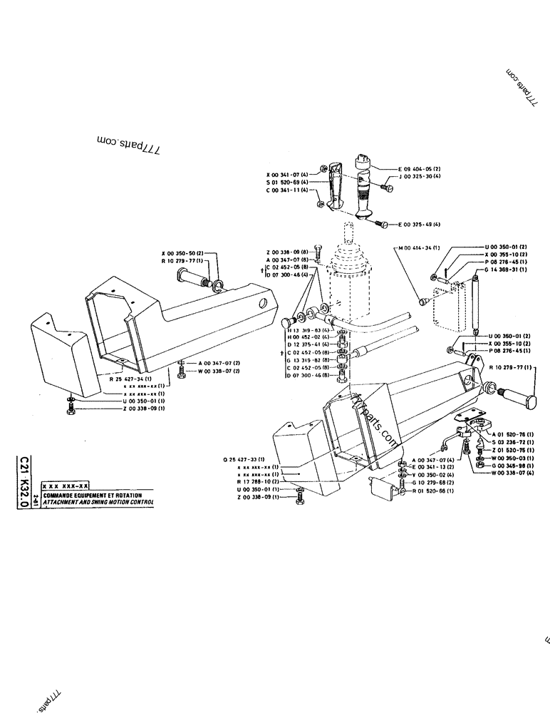 Part diagram ATTACHMENT AND SWING MOTION CONTROL - CRAWLER EXCAVATORS Case 220 (POCLAIN CRAWLER EXCAVATOR (1/88-12/92)) | 777parts.com