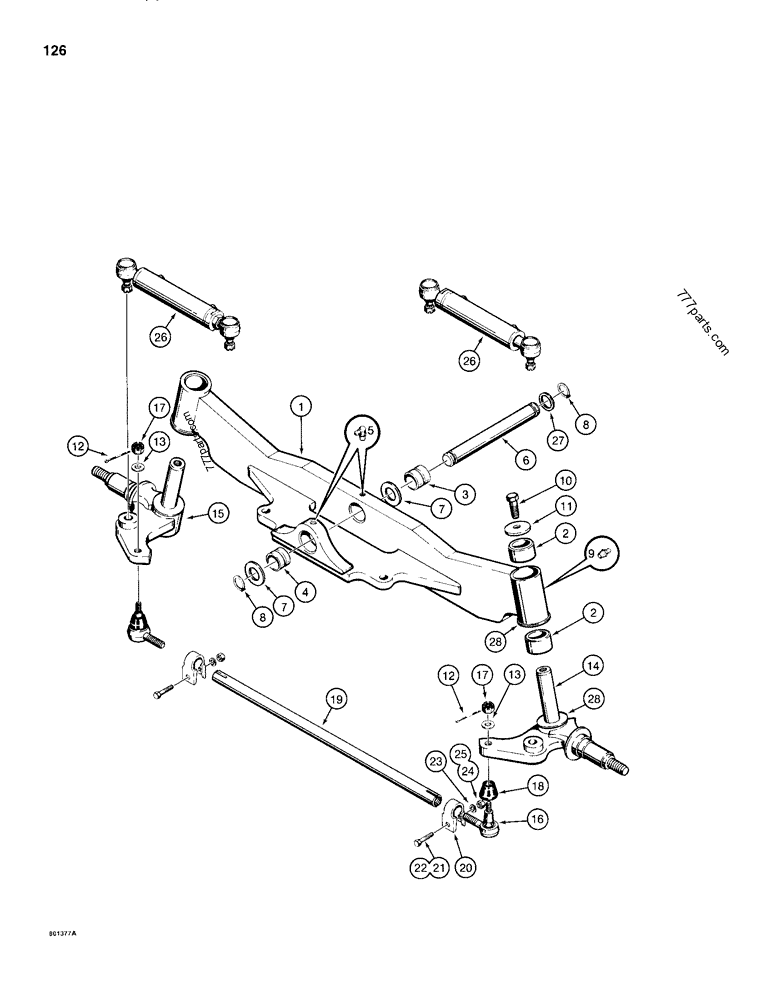 FRONT AXLE, SPINDLES, AND TIE ROD - LOADER BACKHOES Case 680H (CASE ...