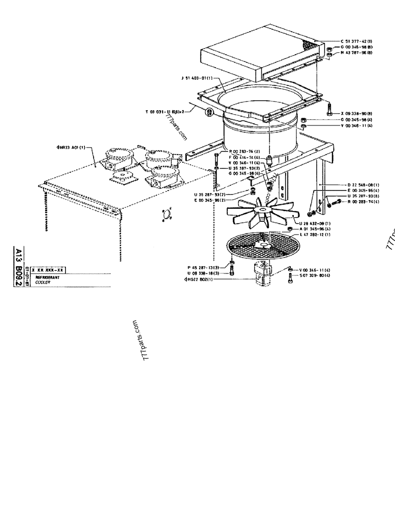 Part diagram COOLER - CRAWLER EXCAVATORS Case 170B (CASE CRAWLER EXCAVATOR (S/N 1501-) (S/N 12501-) (EUROPE) (2/87-12/89)) | 777parts.com