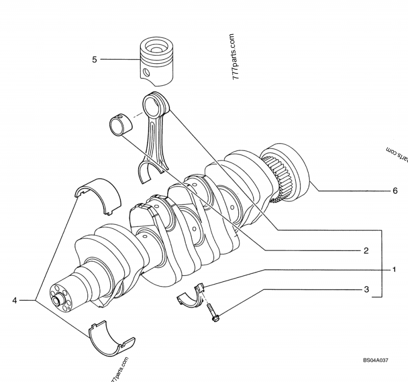 Part diagram CONNECTING ROD - COMPACT TRACK LOADERS Case 440CT (COMPACT TRACK LOADER - SERIES 3, ASN N7M483467 (1/08-3/11)) | 777parts.com
