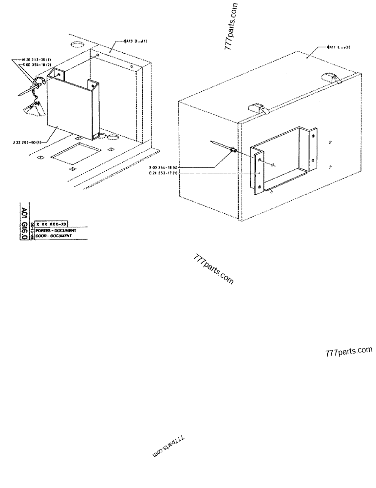 Part diagram DOOR - DOCUMENT - CRAWLER EXCAVATORS Case 170B (CASE CRAWLER EXCAVATOR (S/N 1501-) (S/N 12501-) (EUROPE) (2/87-12/89)) | 777parts.com