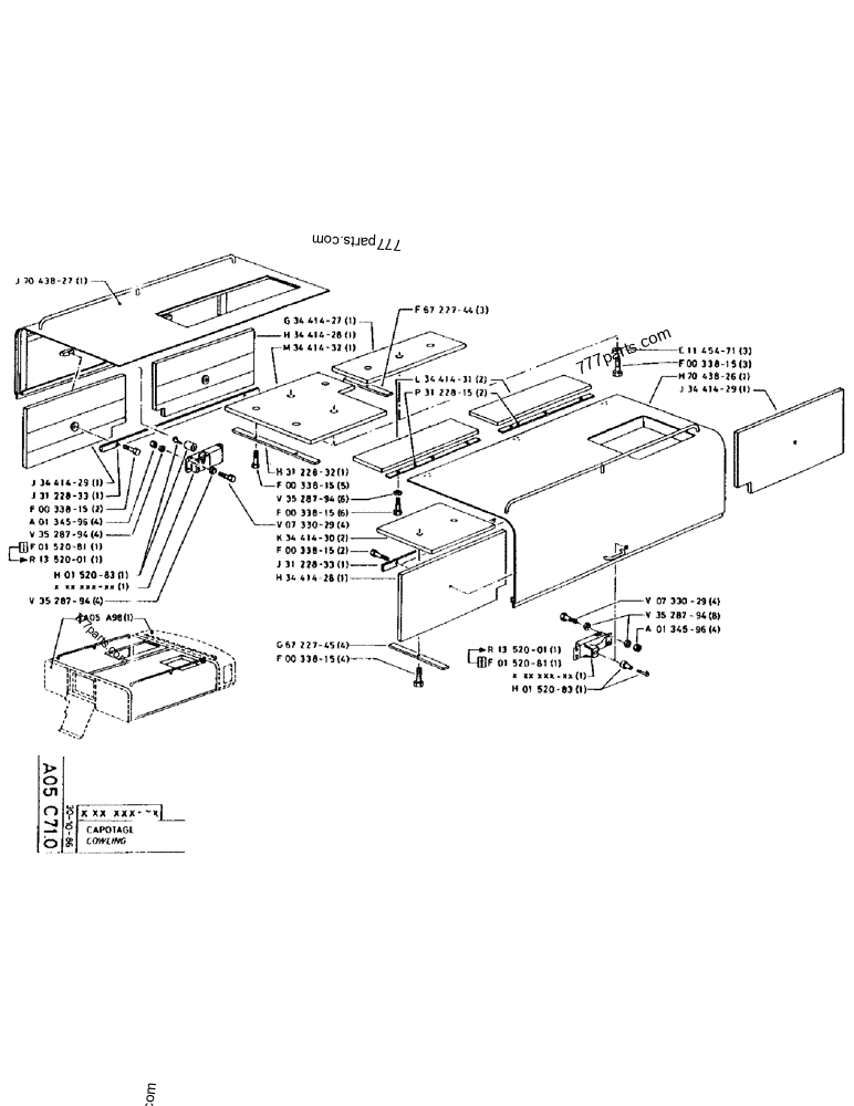 Part diagram COWLING - CRAWLER EXCAVATORS Case 170 (POCLAIN CRAWLER EXCAVATOR (S/N 12341 TO 12492) (5/85-12/92)) | 777parts.com