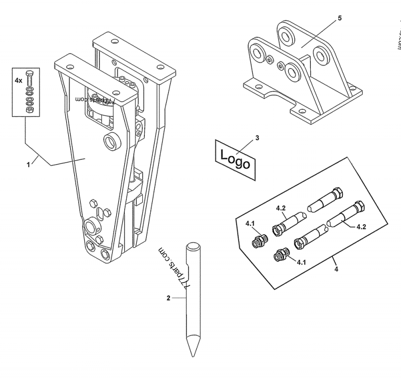 Part diagram HYDRAULIC HAMMER CB32 TYPE STANDARD - CE ATTACHMENTS Case CB32 (HYDRAULIC HAMMER (1/05-)) | 777parts.com