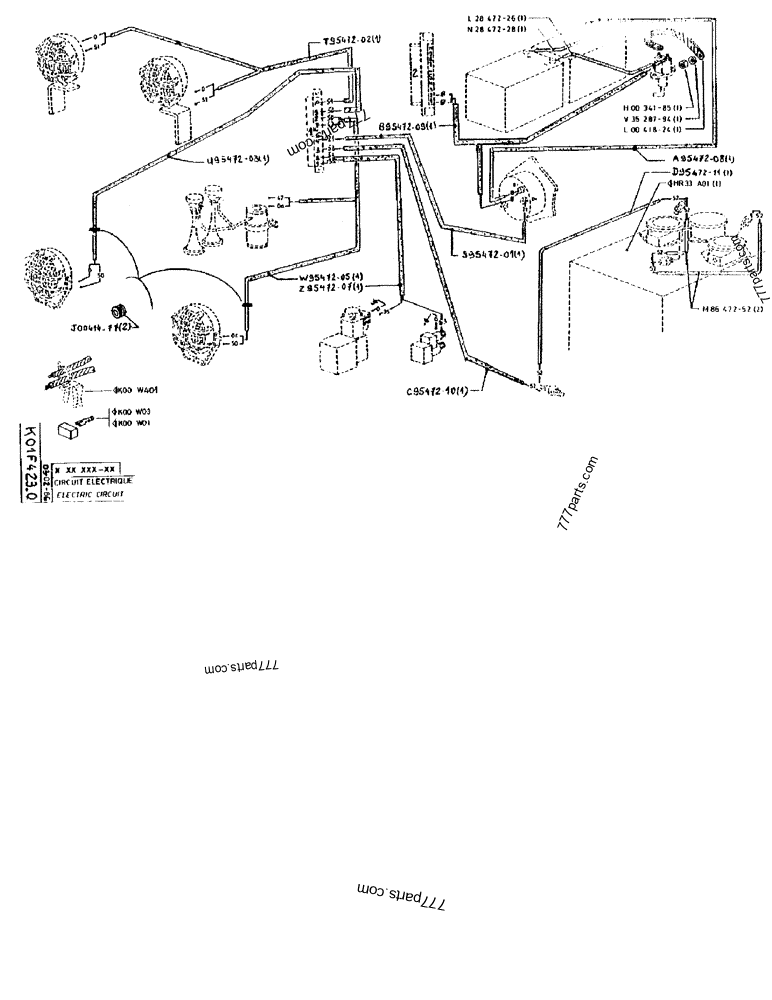 Part diagram ELECTRIC CIRCUIT - CRAWLER EXCAVATORS Case 170FG (POCLAIN EXCAVATOR W/ELECTRIC MOTOR (75KW 380V) (1/85-12/92)) | 777parts.com