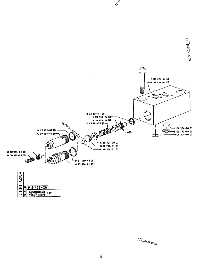 Part diagram RELIEF VALVE - CRAWLER EXCAVATORS Case 160CL (POCLAIN CRAWLER EXCAVATOR (S/N 8321 & AFTER) (5/76-12/82)) | 777parts.com