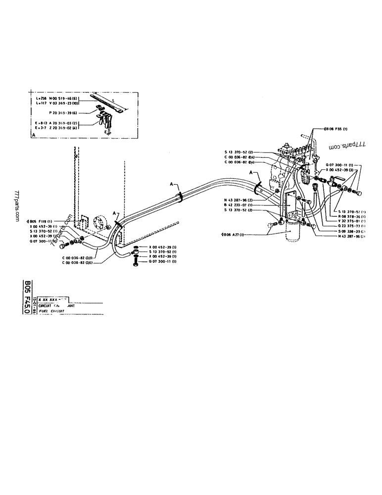 Part diagram FUEL CIRCUIT - CRAWLER EXCAVATORS Case 170 (POCLAIN CRAWLER EXCAVATOR (S/N 12341 TO 12492) (5/85-12/92)) | 777parts.com