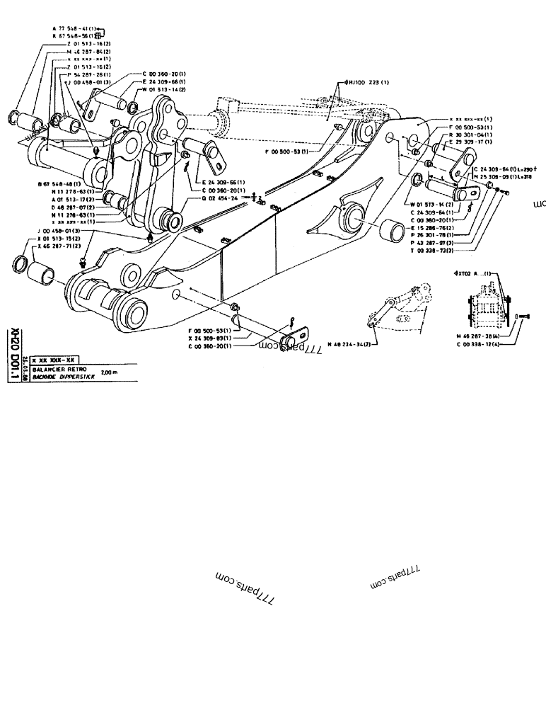 Part diagram BACKHOE DIPPERSTICK 2,00M - CRAWLER EXCAVATORS Case 170B (CASE CRAWLER EXCAVATOR (S/N 1501-) (S/N 12501-) (EUROPE) (2/87-12/89)) | 777parts.com