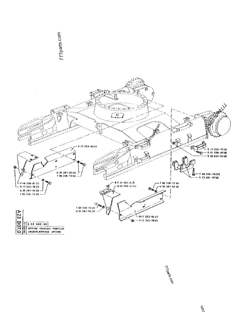 Part diagram UNDERCARRIAGE OPTION - CRAWLER EXCAVATORS Case 170 (POCLAIN CRAWLER EXCAVATOR (S/N 12341 TO 12492) (5/85-12/92)) | 777parts.com