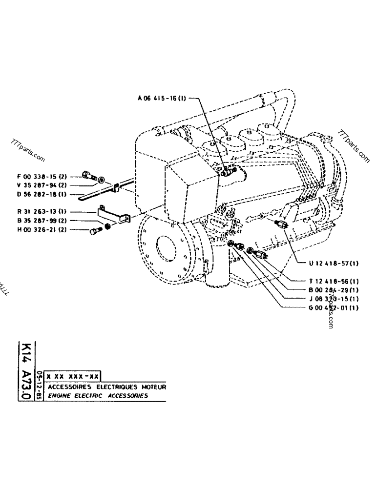 Part diagram ENGINE ELECTRIC ACCESSORIES - CRAWLER EXCAVATORS Case 170 (POCLAIN CRAWLER EXCAVATOR (S/N 12341 TO 12492) (5/85-12/92)) | 777parts.com