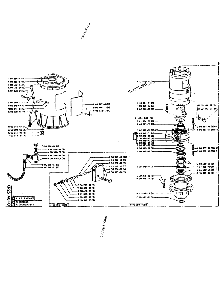 Part diagram REDUCTION GEAR - CRAWLER EXCAVATORS Case 160CL (POCLAIN CRAWLER EXCAVATOR (S/N 8321 & AFTER) (5/76-12/82)) | 777parts.com