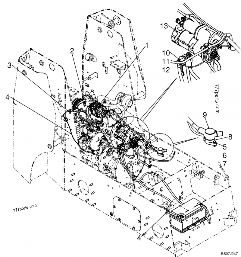 Part diagram HARNESS, ENGINE - COMPACT TRACK LOADERS Case 440CT (COMPACT TRACK LOADER - SERIES 3, ASN N7M483467 (1/08-3/11)) | 777parts.com