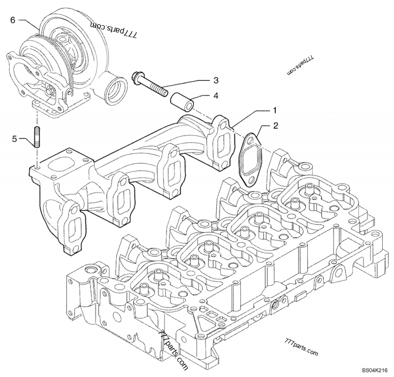 Part diagram MANIFOLD -  EXHAUST - COMPACT TRACK LOADERS Case 440CT (COMPACT TRACK LOADER - SERIES 3, ASN N7M483467 (1/08-3/11)) | 777parts.com