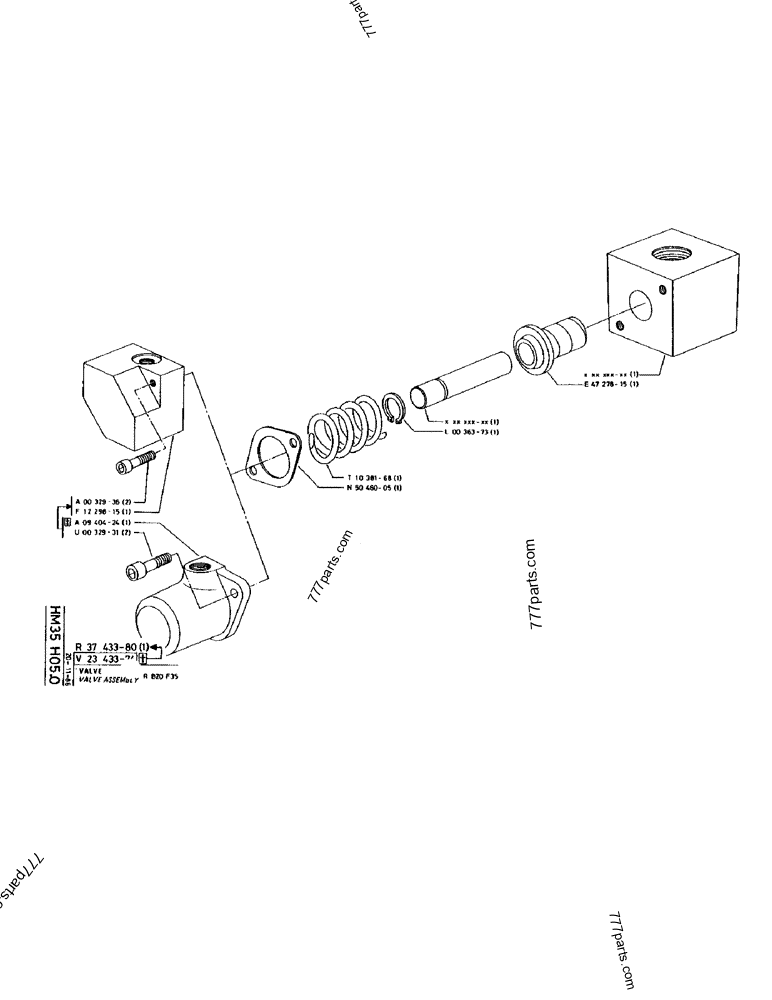 Part diagram VALVE ASSEMBLY R B20 F35 - CRAWLER EXCAVATORS Case 170 (POCLAIN CRAWLER EXCAVATOR (S/N 12341 TO 12492) (5/85-12/92)) | 777parts.com