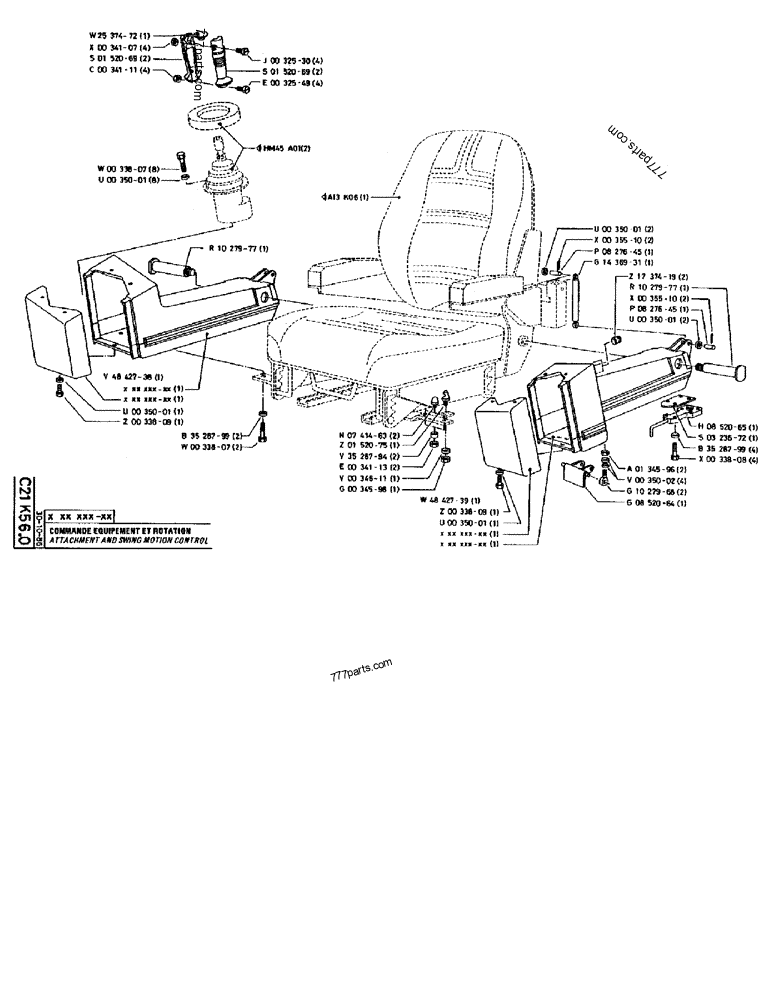 Part diagram ATTACHMENT AND SWING MOTION CONTROL - CRAWLER EXCAVATORS Case 170B (CASE CRAWLER EXCAVATOR (S/N 1501-) (S/N 12501-) (EUROPE) (2/87-12/89)) | 777parts.com