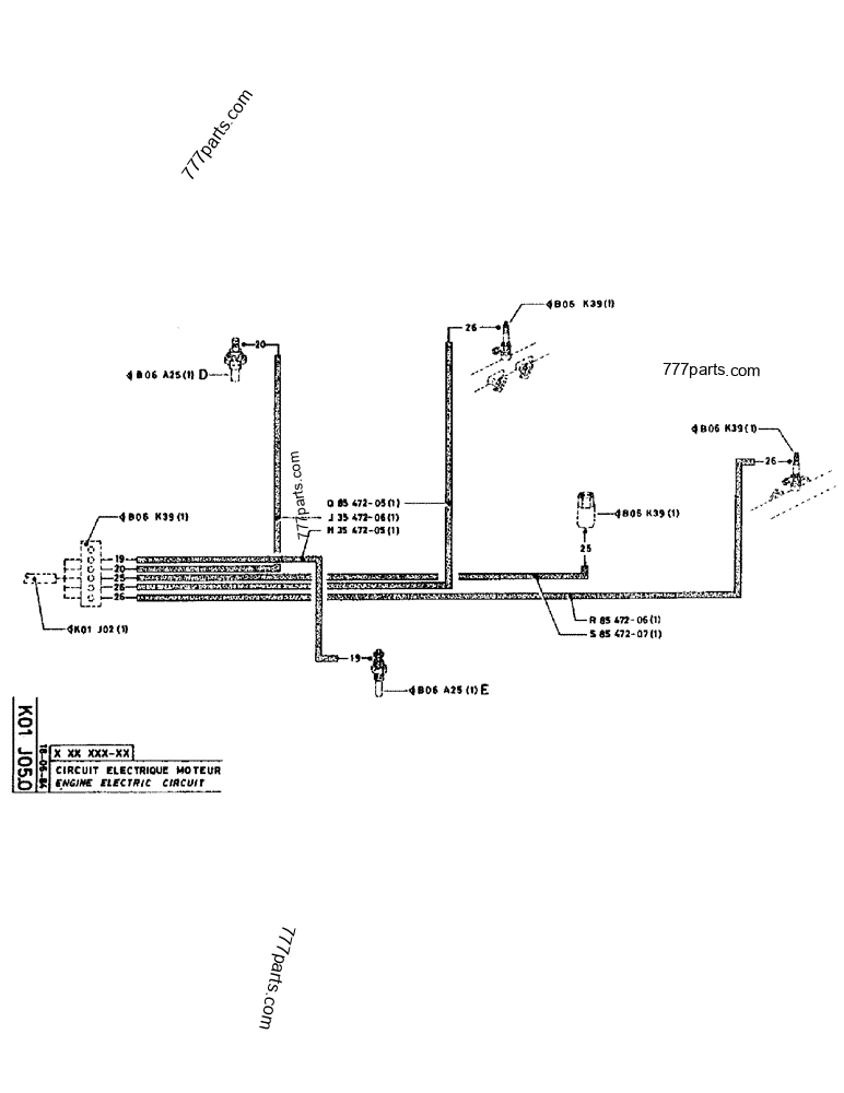 Part diagram ENGINE ELECTRIC CIRCUIT - CRAWLER EXCAVATORS Case 220 (POCLAIN CRAWLER EXCAVATOR (1/88-12/92)) | 777parts.com
