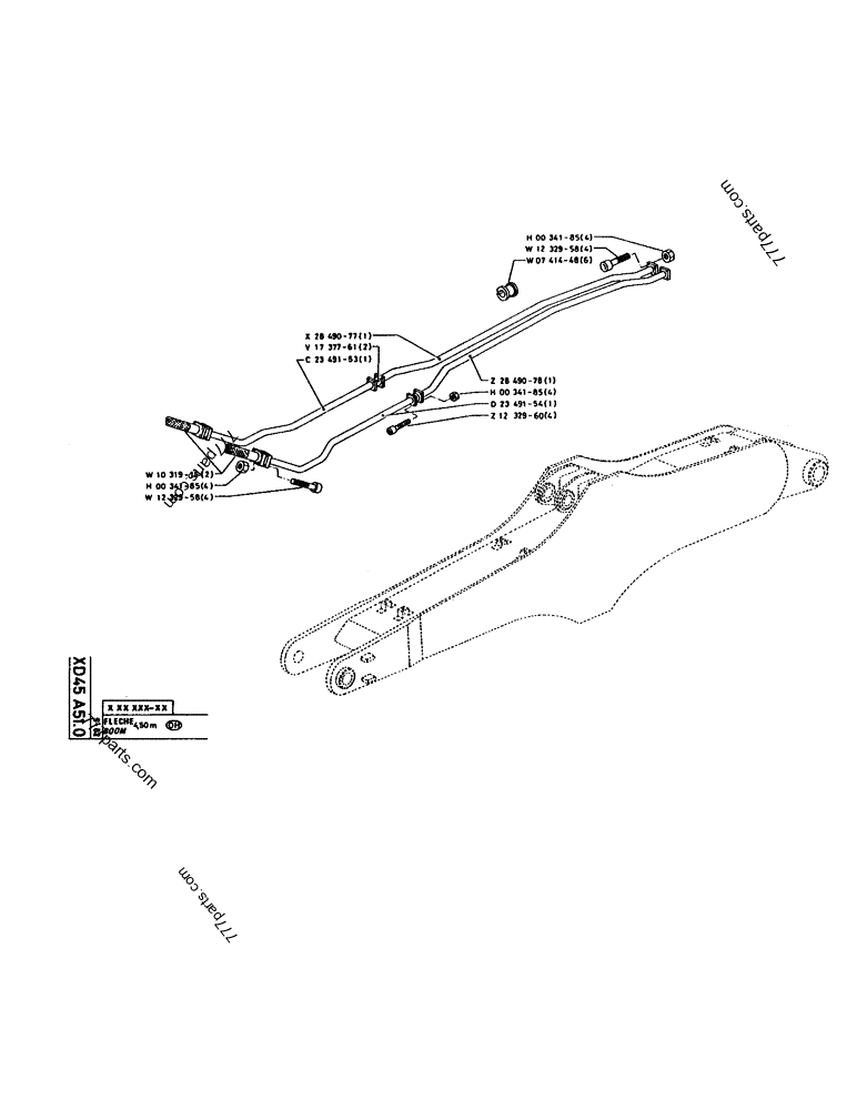 Part diagram BOOM - CRAWLER EXCAVATORS Case 160CL (POCLAIN CRAWLER EXCAVATOR (S/N 8321 & AFTER) (5/76-12/82)) | 777parts.com