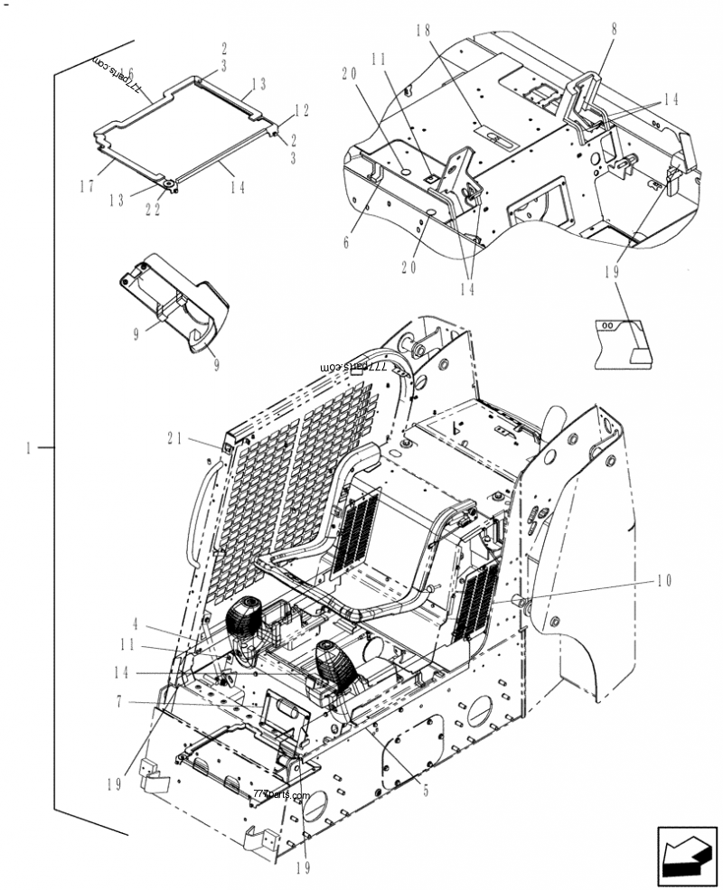 Part diagram KIT, CP CAB SEALING - COMPACT TRACK LOADERS Case 420CT (COMPACT TRACK LOADER - SERIES 3, ASN N7M455401 (1/08-3/11)) | 777parts.com