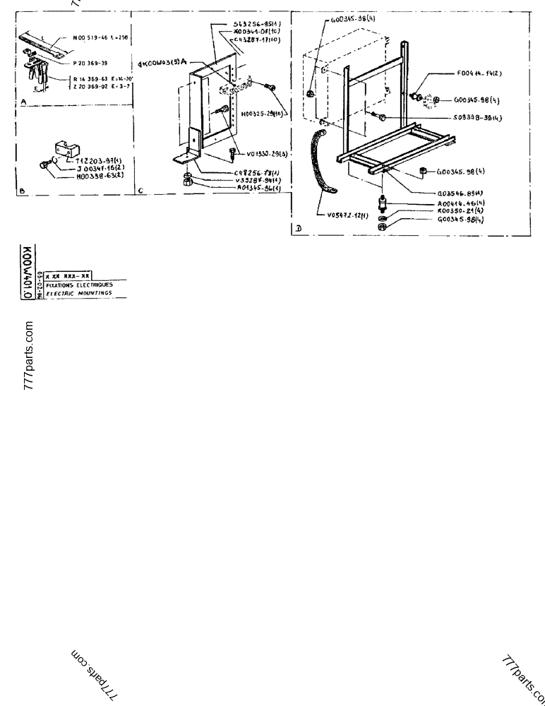 Part diagram ELECTRIC MOUNTINGS - CRAWLER EXCAVATORS Case 170FG (POCLAIN EXCAVATOR W/ELECTRIC MOTOR (75KW 380V) (1/85-12/92)) | 777parts.com