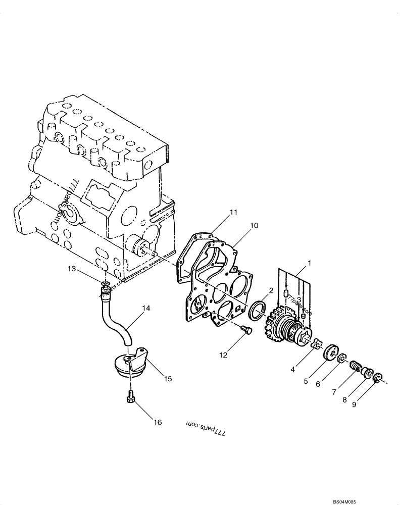 Part diagram OIL PUMP & SUCTION FILTER - COMPACT TRACK LOADERS Case 420CT (COMPACT TRACK LOADER - BSN N7M455401 (2/06-12/07)) | 777parts.com