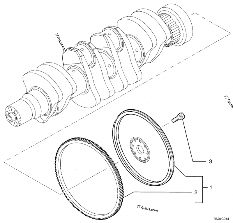 Part diagram FLYWHEEL - ENGINE - COMPACT TRACK LOADERS Case 440CT (COMPACT TRACK LOADER - SERIES 3, ASN N7M483467 (1/08-3/11)) | 777parts.com