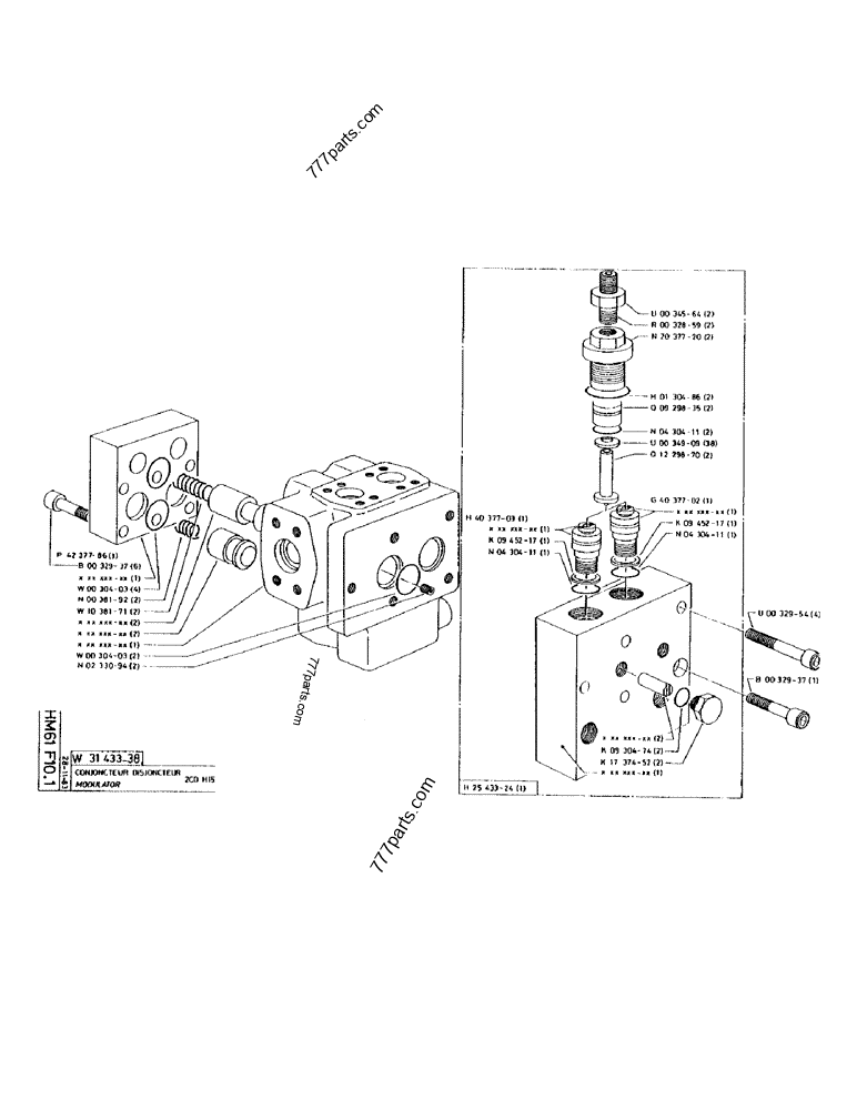 Part diagram MODULATOR 2CD H15 - CRAWLER EXCAVATORS Case 170 (POCLAIN CRAWLER EXCAVATOR (S/N 12341 TO 12492) (5/85-12/92)) | 777parts.com