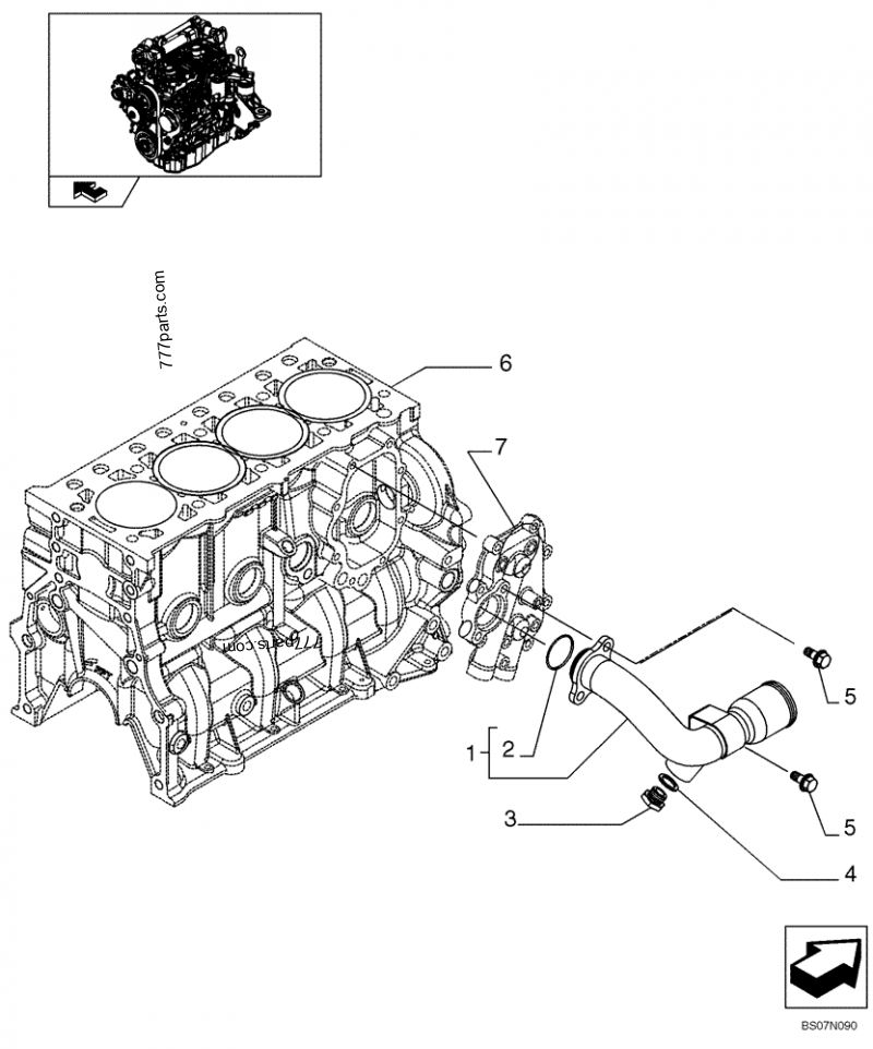 Part diagram PIPING - ENGINE COOLING SYSTEM (87546691) - COMPACT TRACK LOADERS Case 420CT (COMPACT TRACK LOADER - SERIES 3, ASN N7M455401 (1/08-3/11)) | 777parts.com