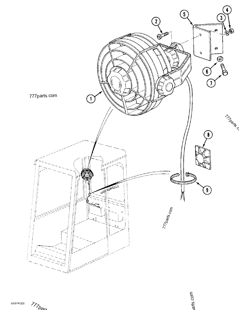 Part diagram CAB FAN - CRAWLER EXCAVATORS Case 170C (CASE CRAWLER EXCAVATOR (1/90-12/91)) | 777parts.com