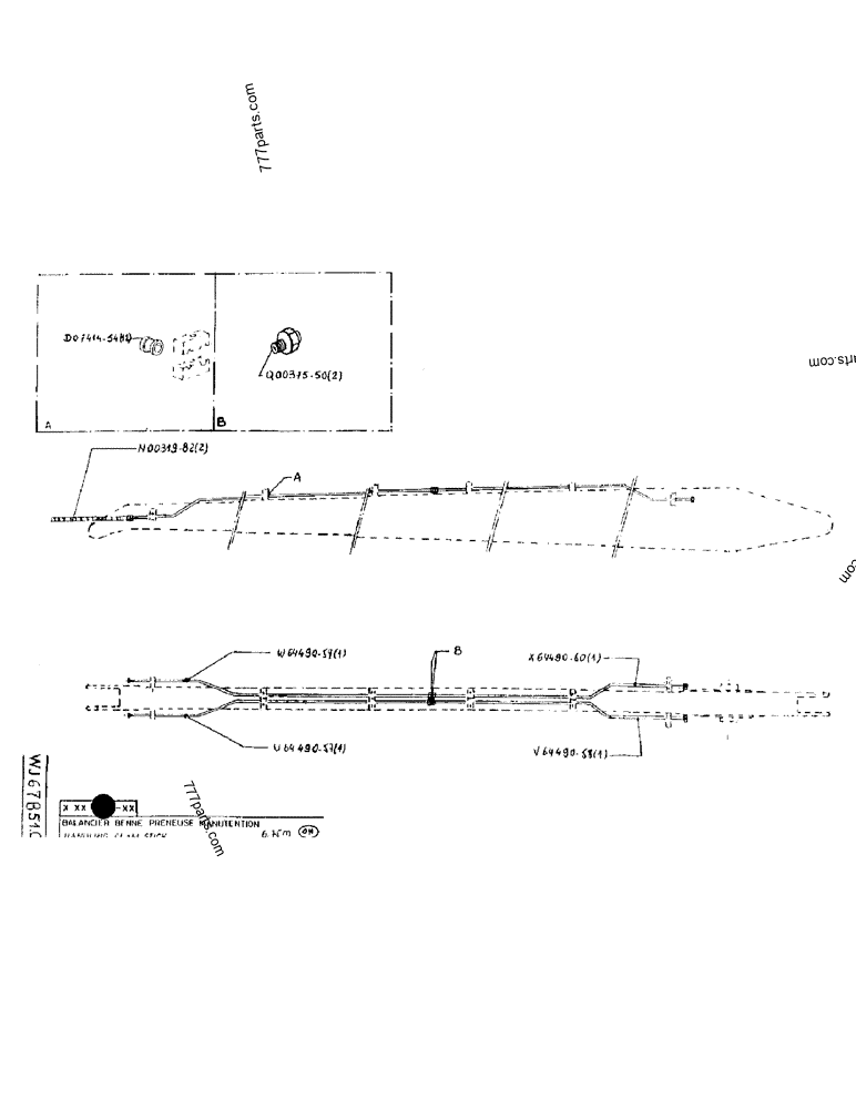 Part diagram HANDLING CLAM STICK 6,75M (OH) - CRAWLER EXCAVATORS Case 170B (CASE/POCLAIN EXCAVATOR - REHANDLING ATTACHMENT (1/85-12/89)) | 777parts.com