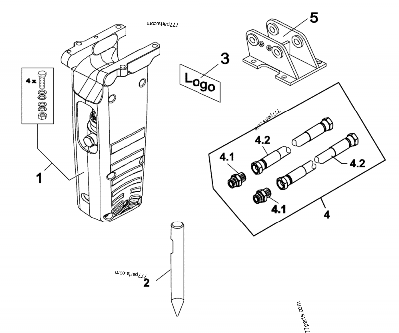 Part diagram HYDRAULIC HAMMER CB18 TYPE S - CE ATTACHMENTS Case CB18 (HYDRAULIC HAMMER (1/07-)) | 777parts.com