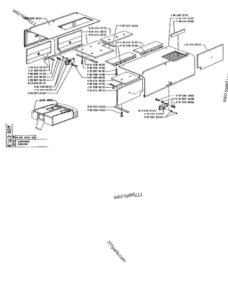 Part diagram COWLING - CRAWLER EXCAVATORS Case 170B (CASE CRAWLER EXCAVATOR (S/N 1501-) (S/N 12501-) (EUROPE) (2/87-12/89)) | 777parts.com