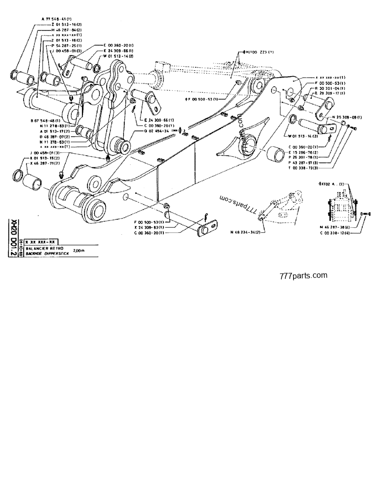 Part diagram BACKHOE DIPPERSTICK 2,00M - CRAWLER EXCAVATORS Case 170B (CASE CRAWLER EXCAVATOR (S/N 1501-) (S/N 12501-) (EUROPE) (2/87-12/89)) | 777parts.com